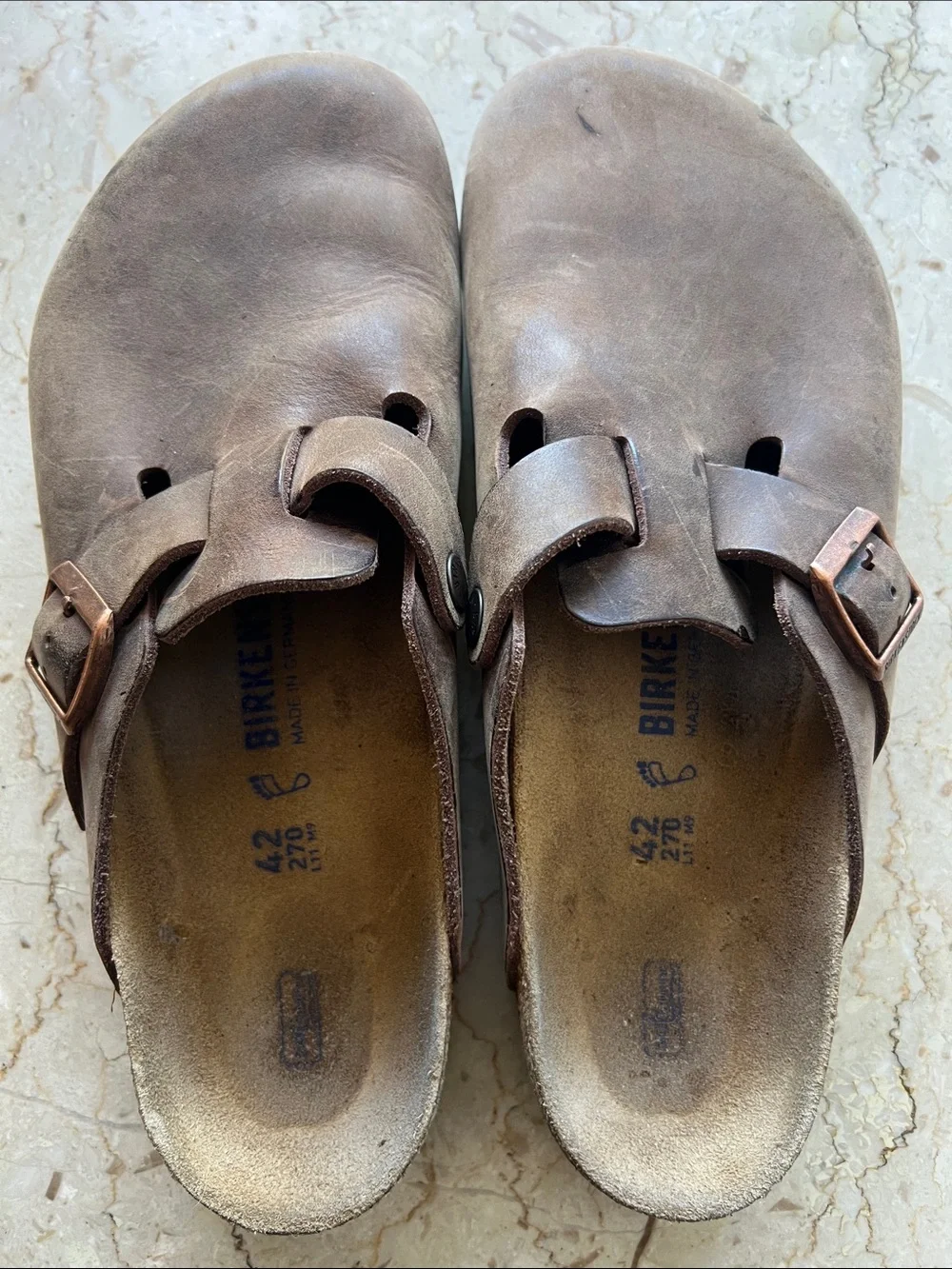 Birkenstock Men’s Brown Leather Boston Clogs